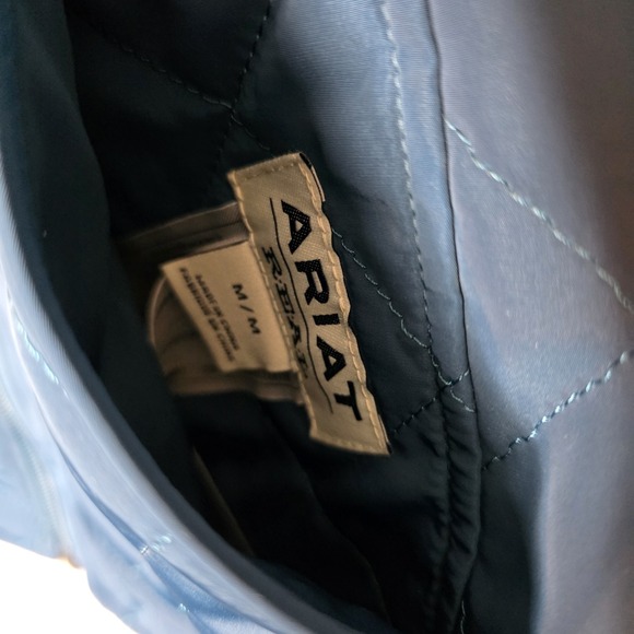 Ariat Real Reversible Dilon Teal Vest Faux Sherpa Women's Size Medium Western - Picture 6 of 9